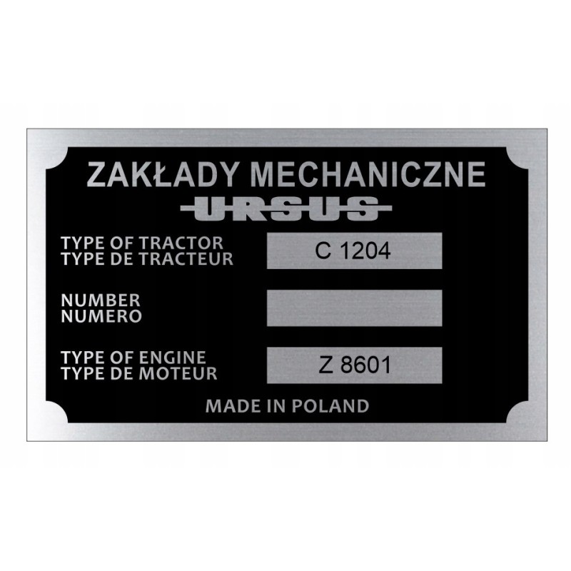 Ursus c 1204 c1204 nameplate stamped