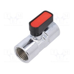 1 pcs x PNEUMAT-6300 1/2-1/2 - Mechanical ball valve, max.20bar, nickel plated brass, -20÷80°C
