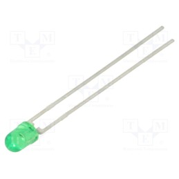 1 pcs x VISHAY - TLHG4205 - LED, 3mm, green, 16÷20mcd, 44°, Front: convex, 2.4÷3V, No.of term: 2