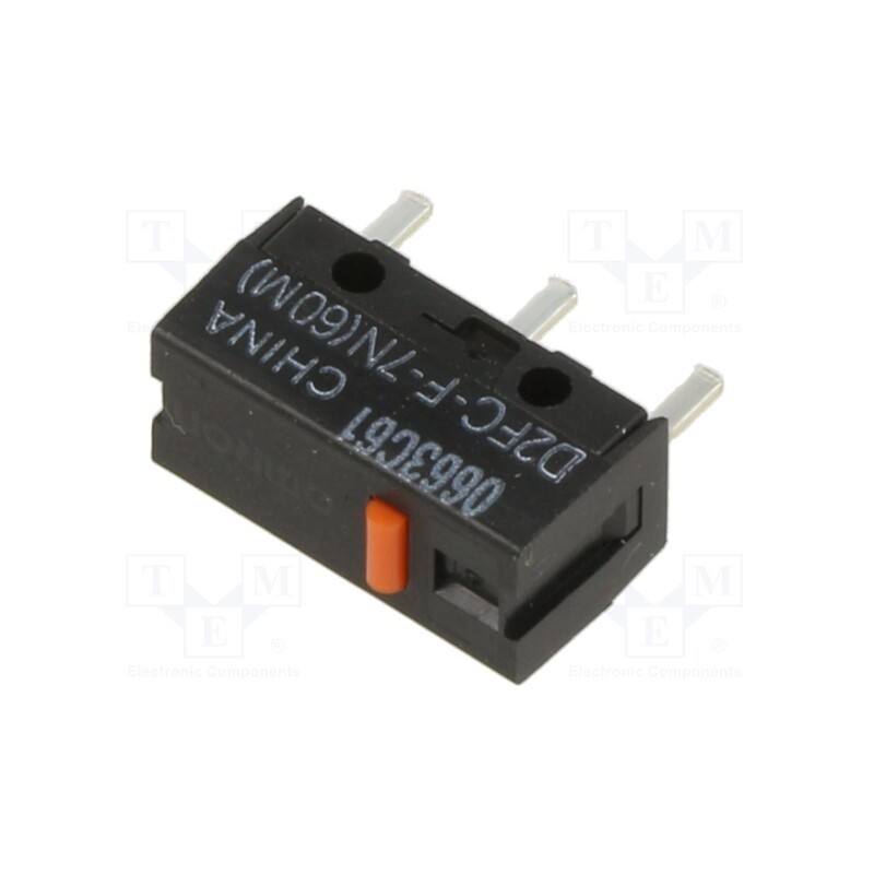 2 pcs x OMRON OCB - D2FC-F-7N(60M) - Microswitch SNAP ACTION, 0.001A/6VDC, without lever, SPST-NO