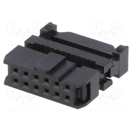 2 pcs x Amphenol Communications Solutions - T812112A101CEU - Plug, IDC, female, PIN: 12, with cable clamp, IDC, for ribbon cable