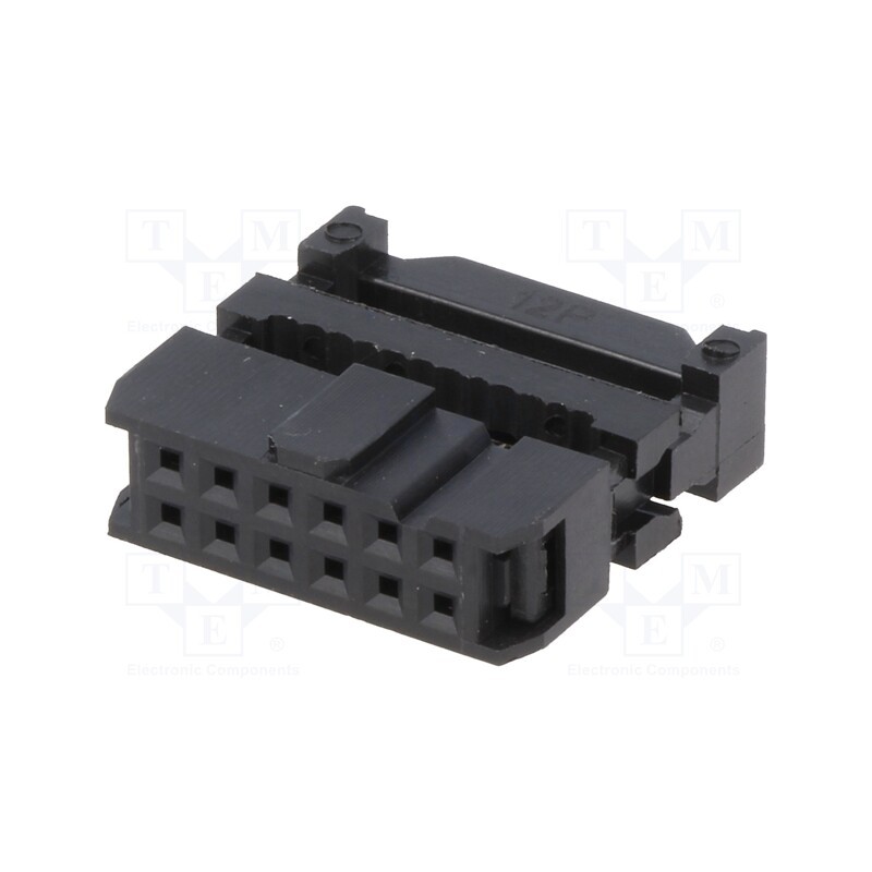 2 pcs x Amphenol Communications Solutions - T812112A101CEU - Plug, IDC, female, PIN: 12, with cable clamp, IDC, for ribbon cable