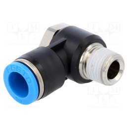1 pcs x FESTO-153092 - Push-in fitting, angled 90°, -0.95÷6bar, Gasket: NBR rubber, QS