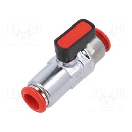 1 pcs x PNEUMAT-1702306 - Mechanical ball valve, max.20bar, nickel plated brass, 10mm