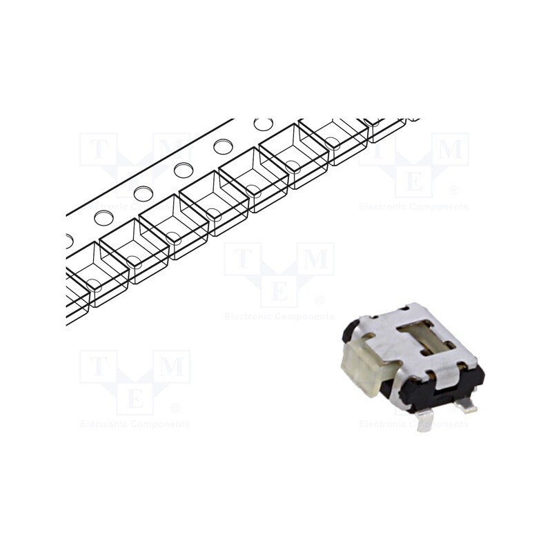 5 pcs x C&K - PTS840 PK SMTR LFS - Microswitch TACT, SPST-NO, Pos: 2, 0.05A/12VDC, SMT, none, 2.2N