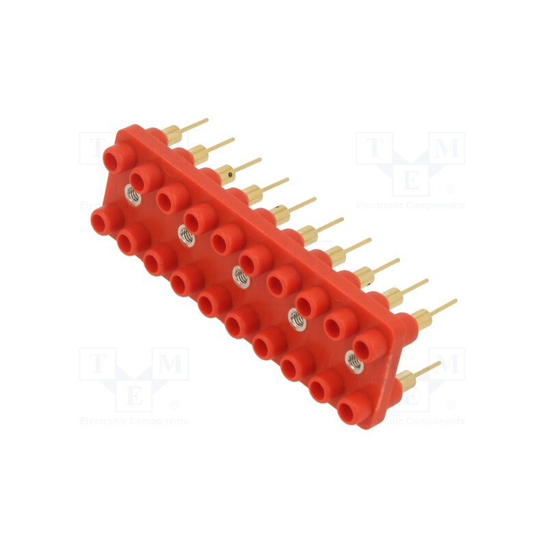 1 pcs x STu00c4UBLI - 63.9363-22 - Socket strip, 2mm banana, red, 60VDC, 10A, 30VAC, Sockets: 20, 12mm
