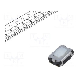1 pcs x PANASONIC - EVQP2V02M - Microswitch TACT, SPST, Pos: 2, 0.02A/15VDC, SMT, none, 2.1mm, white