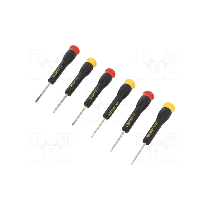 1 set x STANLEY - STHT0-62632 - Kit: screwdrivers, precision, Phillips,slot, plastic box, 6pcs.