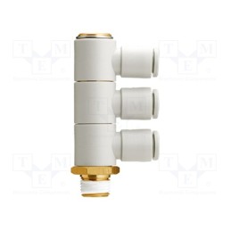 1 pcs x SMC-KQ2VT08-02AS - Push-in fitting, threaded,angled 90°, -1÷10bar, Thread: R 1/4'