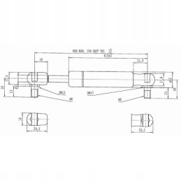 Shock absorber gas spring actuator l785 150n 338
