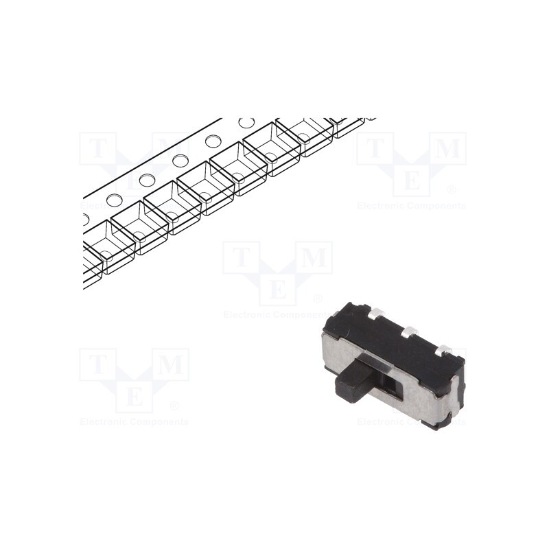 2 pcs x C&K - JS202011JCQN - Switch: slide, Pos: 2, DPDT, 0.3A/6VDC, ON-ON, THT, Leads: for PCB