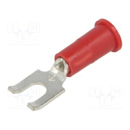 2 pcs x KEYSTONE - 8245 - Tip: fork, M3,5, Ø: 3.66mm, crimped, for cable, insulated, red
