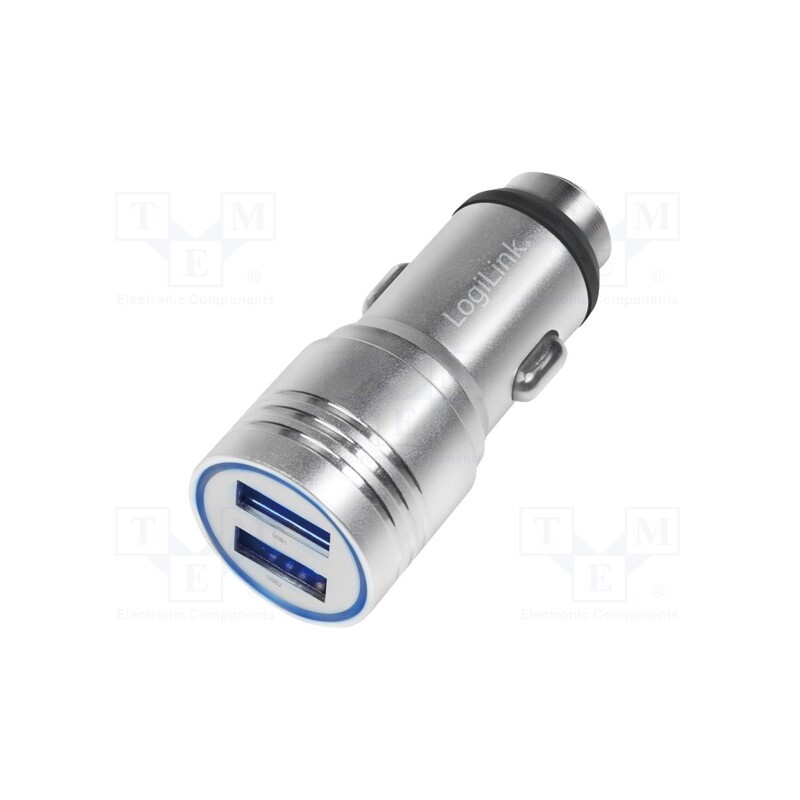 1 pcs x LOGILINK - PA0228 - USB power supply, USB A socket x2, Sup.volt: 12÷24VDC, 5V/2.1A