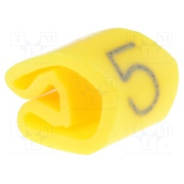 200 pcs x WEIDMu00dcLLER - 252611517 - Markers, Marking: 5, 3÷5mm, PVC, yellow, -30÷80°C, leaded, UL94V-0