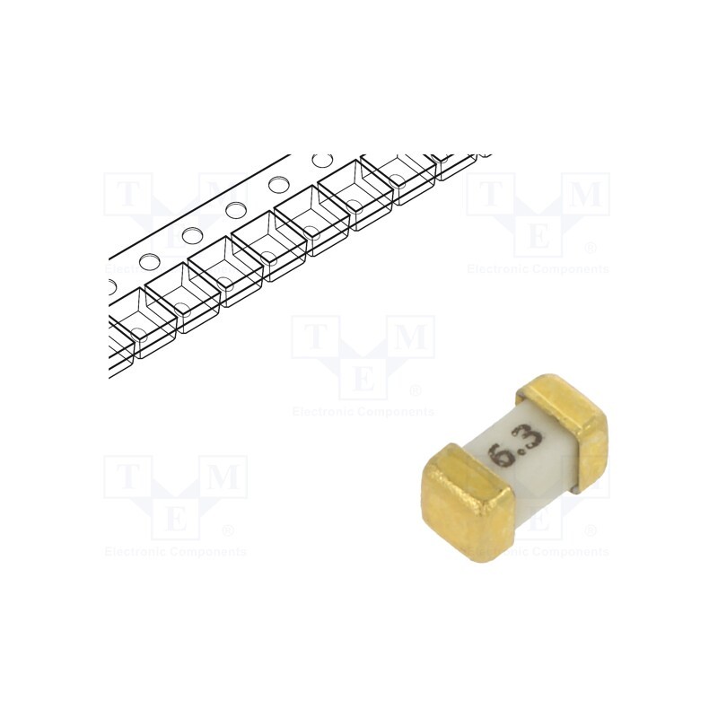 1 pcs x LITTELFUSE - 045806.3DR - Fuse: fuse, ultra rapid, 6.3A, 32VAC, 75V, 75VDC, SMD, ceramic, 458