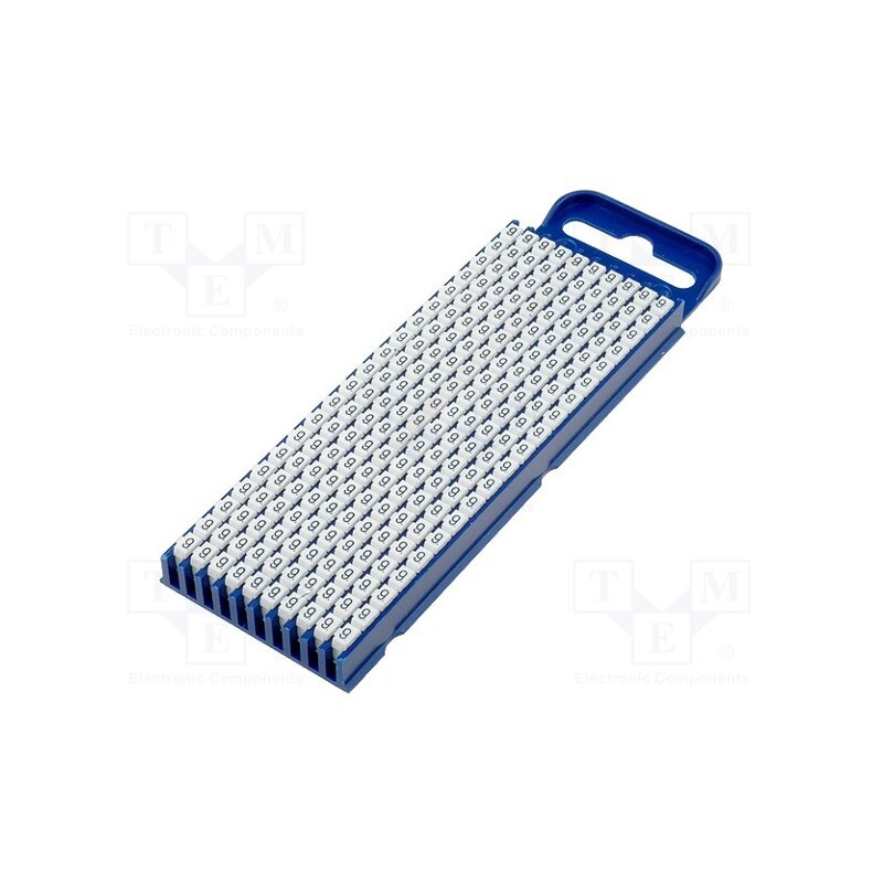 200 pcs x HELLERMANNTYTON - 561-02699 - Markers, Marking: 9, 2.8÷3.8mm, polyamide, white, -40÷85°C, push-in