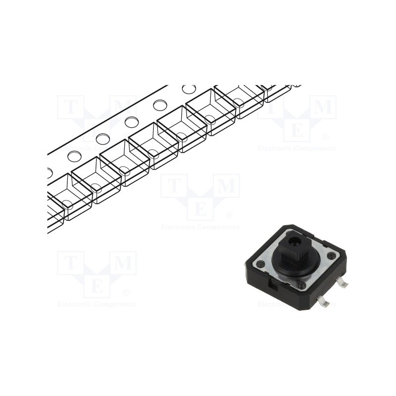 1 pcs x C&K - PTS125SJK73SMTR2LFS - Microswitch TACT, SPST-NO, Pos: 2, 0.05A/12VDC, SMT, none, 2.5N