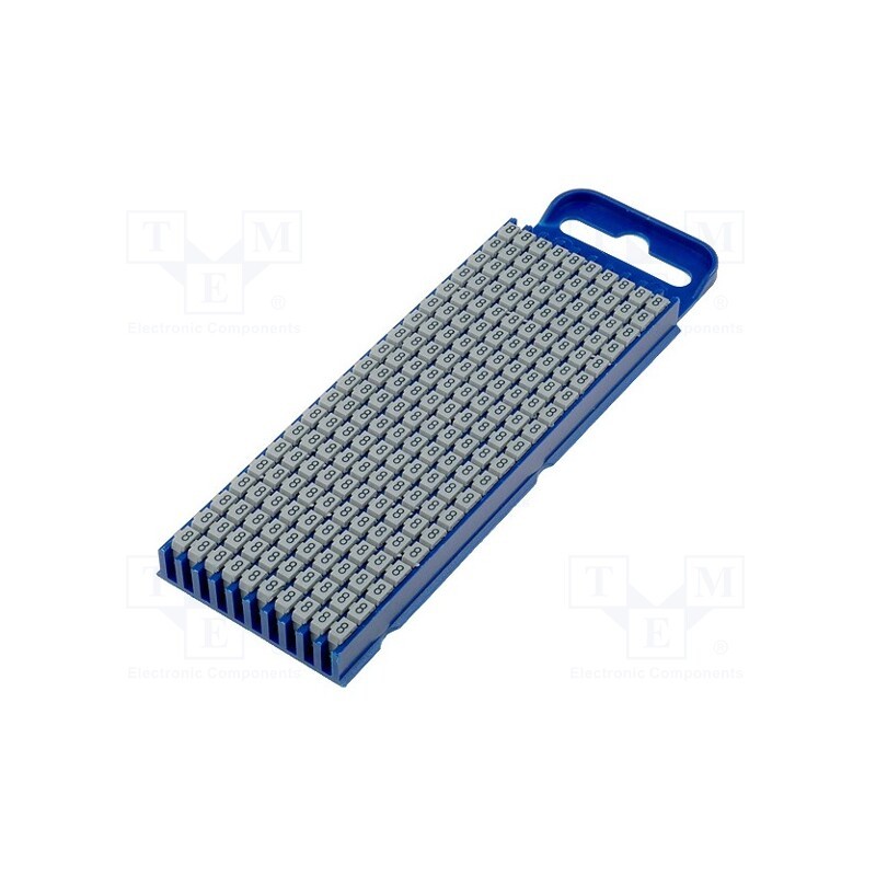 200 pcs x HELLERMANNTYTON - 561-02688 - Markers, Marking: 8, 2.8÷3.8mm, polyamide, grey, -40÷85°C, push-in