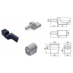 Trailer side hinge, diameter 14, strong, new, VAT