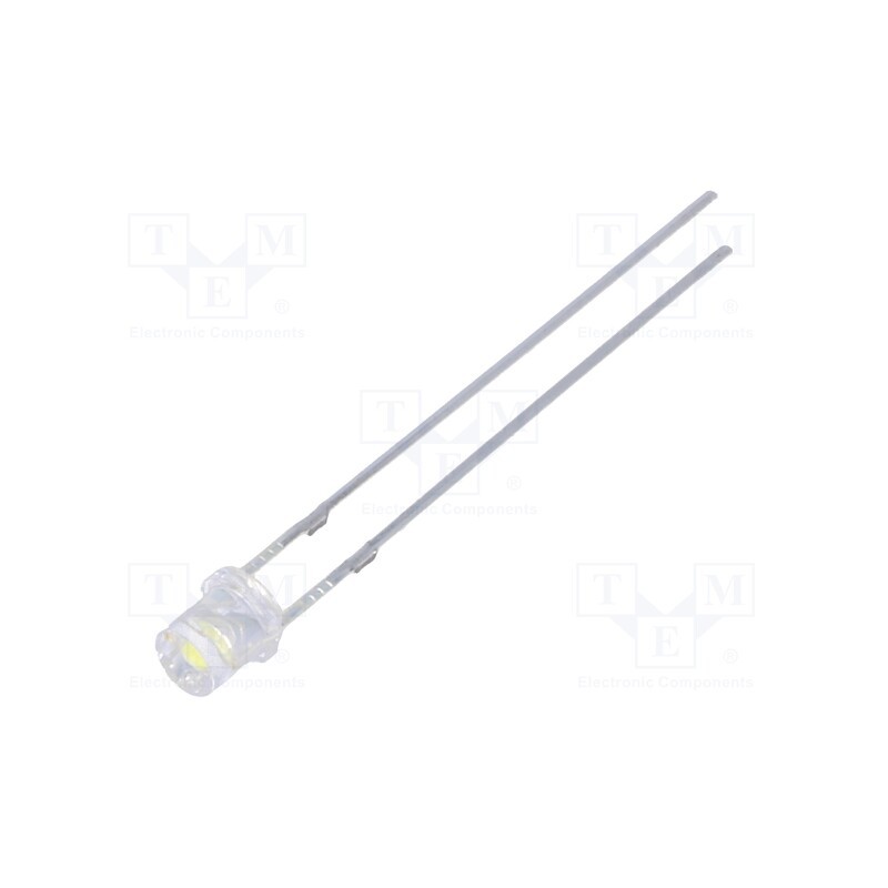 1 pcs x OPTOSUPPLY - OSWWD234E1A - LED, 3mm, white cold, 1120÷1560mcd, 140°, Front: flat, 2.7÷3.4V