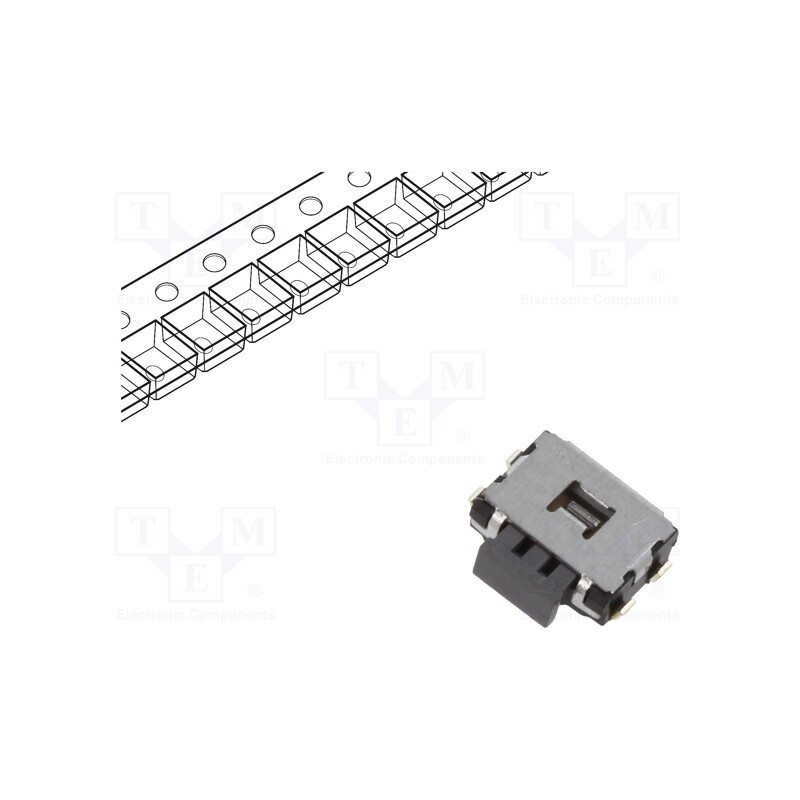 2 pcs x PANASONIC - EVQPUD02K - Microswitch TACT, SPST, Pos: 2, 0.05A/12VDC, SMT, none, 2.2N, 1.65mm