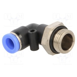 1 pcs x PNEUMAT-125.038-8 - Push-in fitting, angled, -0.95÷15bar, PBT, Thread: G 3/8', 0÷60°C
