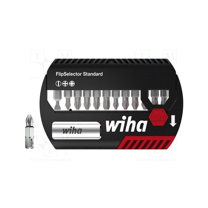 1 set x WIHA - 39029 - Kit: screwdriver bits, Phillips,Pozidriv®,slot, 25mm, 13pcs.