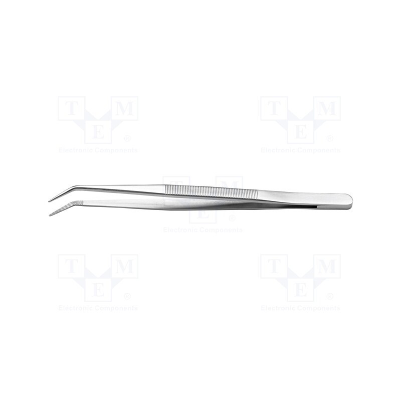 1 pcs x IDEAL-TEK - 124.SA.1 - Tweezers, 150mm, Blades: narrow,curved, Blade tip shape: flat