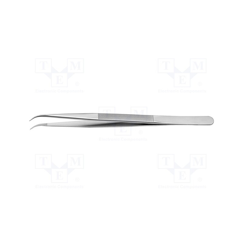 1 pcs x IDEAL-TEK - 119B.SA.1 - Tweezers, 150mm, Blades: narrow,curved, Blade tip shape: flat