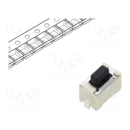 1 pcs x ALPS - SKQMATE010 - Microswitch TACT, SPST-NO, Pos: 2, 0.05A/12VDC, SMT, 980mN, 5mm