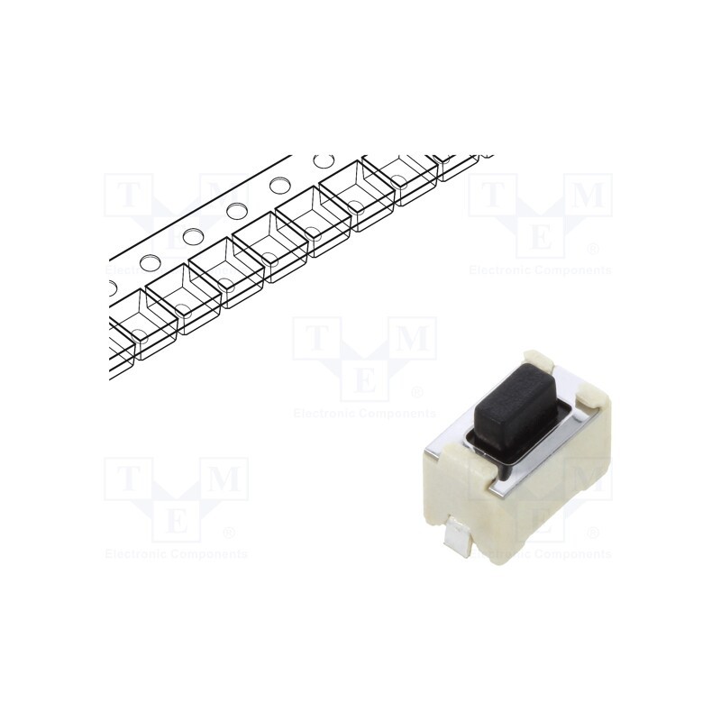 1 pcs x ALPS - SKQMATE010 - Microswitch TACT, SPST-NO, Pos: 2, 0.05A/12VDC, SMT, 980mN, 5mm