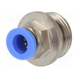 1 pcs x PNEUMAT-122.012-8 - Push-in fitting, straight, -0.95÷15bar, nickel plated brass