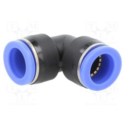 1 pcs x PNEUMAT-137.016 - Push-in fitting, angled, -0.95÷15bar, nickel plated brass,PBT