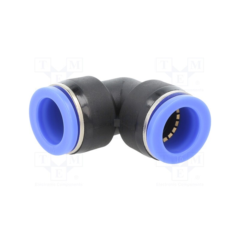 1 pcs x PNEUMAT-137.016 - Push-in fitting, angled, -0.95÷15bar, nickel plated brass,PBT