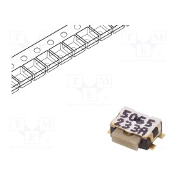 5 pcs x C&K - Y28B23310FP - Microswitch TACT, SPST-NO, Pos: 2, 0.05A/32VDC, angular,SMT, none