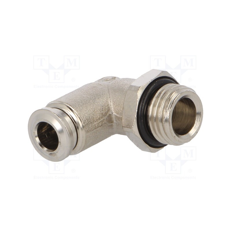 1 pcs x AIGNEP-57116 6-1/4 - Push-in fitting, angled, -0.99÷20bar, nickel plated brass