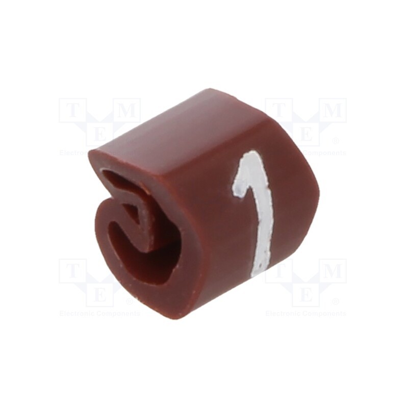 200 pcs x WEIDMu00dcLLER - CLI C 02-3 BR/WS 1 MP - Markers, Marking: 1, 1.3÷3mm, PVC, brown, -30÷80°C, leaded, CLI C