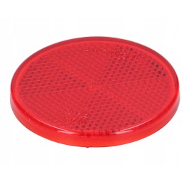 Red reflector, round, glued, 60mm