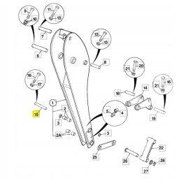Dipper mounting pin JCB backhoe loader CVA