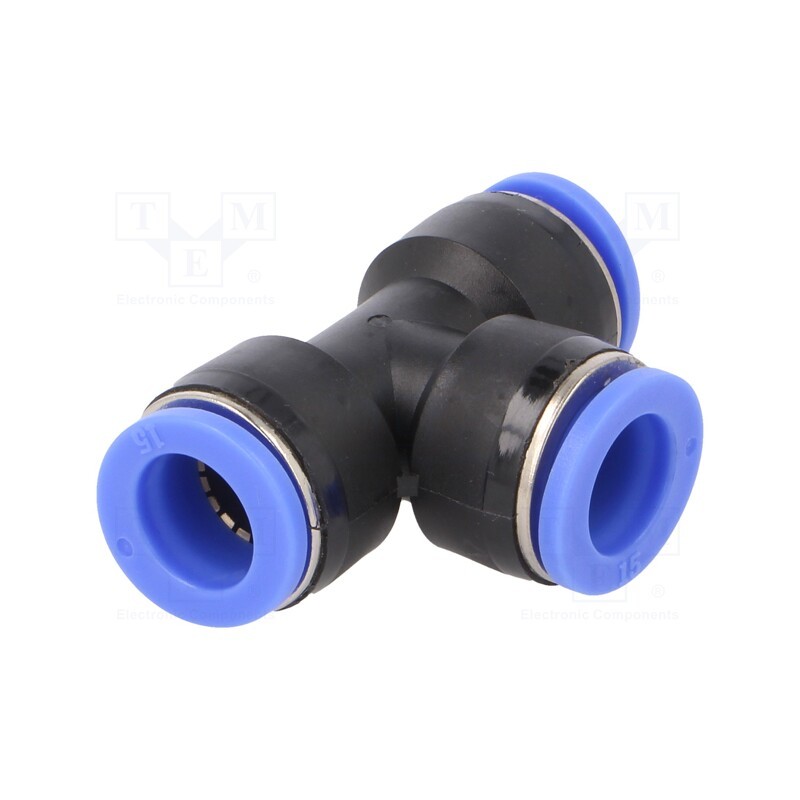 1 pcs x PNEUMAT-138.015 - Push-in fitting, T-tap splitter, -0.95÷15bar, PBT, BLUELINE