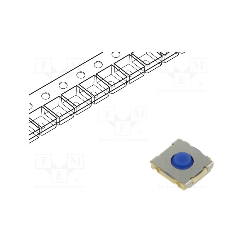1 pcs x OMRON OCB - B3SE1002P - Microswitch TACT, SPST-NO, Pos: 2, 0.05A/24VDC, SMT, none, 1.96N