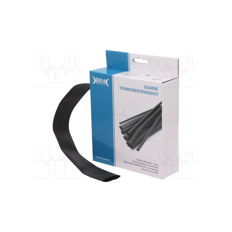 1 rol x BM GROUP - GBS254MNE - Heat shrink sleeve, glueless, 2: 1, 25.4mm, L: 3.5m, polyolefine
