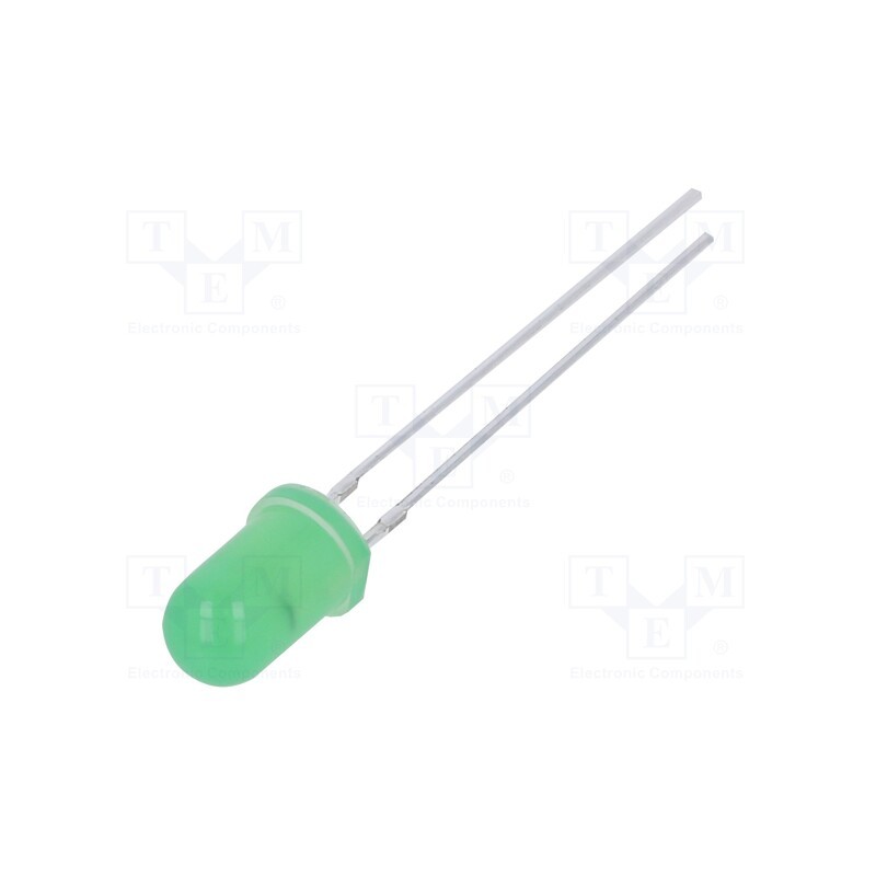 1 pcs x OPTOSUPPLY - OSG5DA5A34A-CRLED14 - CRLED, 5mm, green, 5800mcd, 30°, Front: convex, 12V, No.of term: 2