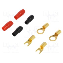 1 set x 4CARMEDIA - TERMINAL-SET-8GA - Terminal: terminal set, insulated, black,red, on cable,crimped