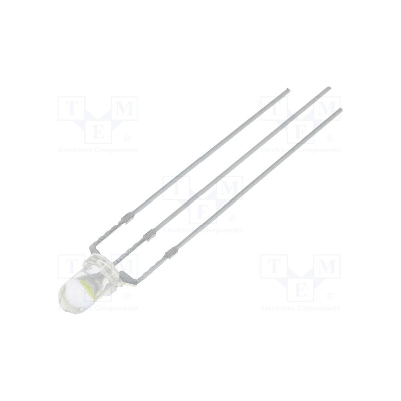 1 pcs x OPTOSUPPLY - OSRWPA3131A - LED, 3mm, red/cold white, 30°, Front: convex, 2.1÷2.6/3.1÷3.6V