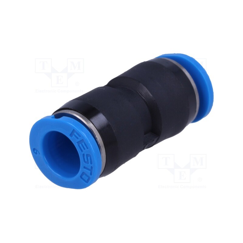 1 pcs x FESTO-153325 - Push-in fitting, straight, -0.95÷6bar, Gasket: NBR rubber, QSM