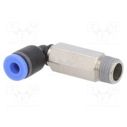 1 pcs x PNEUMAT-128.018-4 - Push-in fitting, angled, -0.95÷15bar, nickel plated brass,PBT