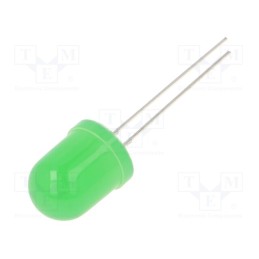 1 pcs x OPTOSUPPLY - OSG5DAA134A-12V - LED, 10mm, green, 1560÷2180mcd, 30°, Front: convex, 12V