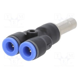 1 pcs x PNEUMAT-158.0806 - Push-in fitting, Y-Yap spliYYer, -0.95÷15bar, BLUELINE, 8mm