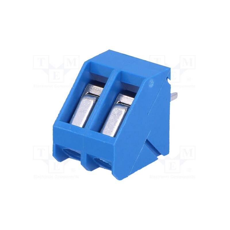 2 pcs x NINIGI - TB-5.0-K45-2/BL - PCB terminal block, angled 45°, 5mm, ways: 2, on PCBs, 2.5mm2, 16A